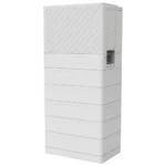Thumbnail of  Witte FoxESS Power Q All-in-one thuisbatterij bestaande uit een gestapeld modulair systeem met een geribbelde bovenkant.