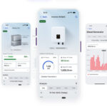 Thumbnail of  Screenshots van de FoxESS mobiele app met prestatiegrafieken en statusgegevens voor de Power Q thuisbatterij.