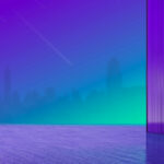 Thumbnail of  Witte, modulaire FoxESS TQ 5000-S thuisbatterij tegen een paarse achtergrond met een gesuggereerde skyline.