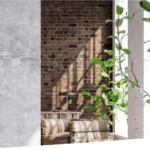 Thumbnail of  Witte Sessy thuisbatterij gemonteerd aan een betonnen muur onder een PV-omvormer in een modern interieur.
